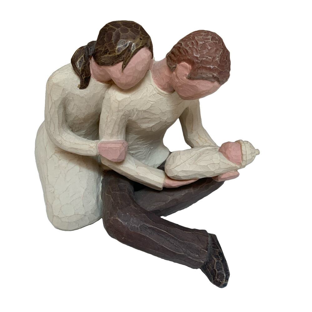 Willow Tree NEW LIFE Couple & Baby Family Figurine 2000 Susan Lordi Demdaco